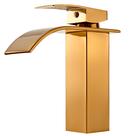 Torneira Banheiro Dourada Cascata Monocomando Baixa Torneira Banheiro Dourada Cascata Monocomando Baixa