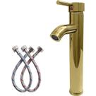 Torneira Banheiro Dourada Monocomando Inox 304 Cuba De Sobrepor Bica Alta Misturador Quente e Frio Pia Lavatório Lavabo Bancada Luxo Gold Brilhoso Torneira Banheiro Dourada Monocomando Inox 304 Cuba De Sobrepor Bica Alta Misturador Quente e Frio Pia Lavatório Lavabo Bancada Luxo Gold Brilhoso