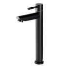Torneira banheiro lavabo inox 304 preta fosco longa alta 1/4 volta não enferruja