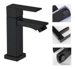Torneira Banheiro Lavabo Luxo Metal Preta Black Bica Baixa