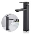 Torneira Banheiro Lavabo Luxo Monocomando Alta Metal Preta
