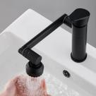 Torneira Banheiro Lavatório Gourmet Bancada Pia Cuba Monocomando Metal Articulada Preta Água Quente Fria 1080º