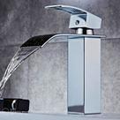 Torneira Banheiro Misturador Monocomando Cascata baixa Metal Inox