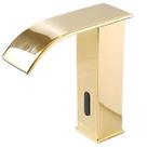 Torneira Banheiro Sensor Inteligente Exclusive Baixa Gold Quente e Frio Dourada Brilhante Cascata Curva Moderna Automática Lavabo Inox