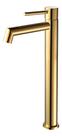 Torneira bica alta banheiro lavatório 1/4 volta inox dourado