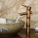 Torneira Bica Alta Cascata Bambu Rústica Inox Monocomando