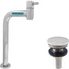 Torneira Bica Alta Pia Banheiro Cromada Valvula Click ⅞ Inox Kit Banheiro Torneira Fria 90 Simples