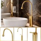 Torneira Capri Dourada Escovada Gota Aço Inox 304 Gold Luxo Torneira Capri Dourada Escovada Gota Aço Inox 304 Gold Luxo