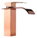 Torneira Cascata Banheiro Lavabo Monocomando Rose Gold Luxo