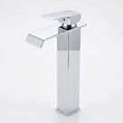 Torneira Cascata Monocomando Bica Alta Ponente para Cuba de Apoio Lavatório Banheiro em Metal Luxo Premium Design Moderno