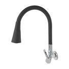 Torneira Cozinha Flexível Parede Luxo Preto Jato Duplo Cone C-70 Cód. 5500