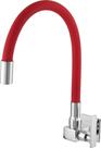 Torneira Cozinha Giratoria Parede Cano Silicone Vermelho