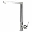 Torneira Cozinha Gourmet Bancada Monocomando Metal Inox Bica Alta Prata California