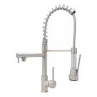 Torneira cozinha gourmet escovada com misturador monocomando