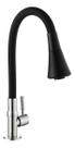 Torneira Cozinha Gourmet Flevixel 2 Jatos Preta Luxo Deck