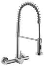 Torneira Cozinha Gourmet Misturador Monocomando de Parede Jet Twin Aço Inox Escovado