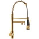 Torneira Cozinha Gourmet Monocomando Com Spray Extensor Gold
