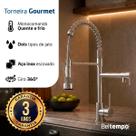 Torneira Cozinha Gourmet Monocomando Flexível Aço Inoxidável Mangueira Extensível Mesa Bancada Beltempo
