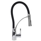 Torneira Cozinha Gourmet Monocomando Flexível Preta Premium