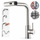 Torneira Cozinha Gourmet monocomando misturador quente e fria Flexível Extensível Inox 3 jatos Bancada alta pressão luxo elegante Torneira Cozinha Gourmet monocomando misturador quente e fria Flexível Extensível Inox 3 jatos Bancada alta pressão luxo elegante
