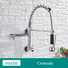 Torneira Cozinha Gourmet Montada Na Parede, Torneira água fria de latão com flexível pulverizador