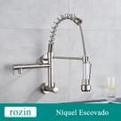 Torneira Cozinha Gourmet Montada Na Parede, Torneira água fria de latão com flexível pulverizador