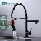 Torneira Cozinha Gourmet Preta Monocomando 50cm Com Spray Pia Misturador Preto Fosco para Bancada Mesa