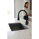 Torneira Cozinha Gourmet Quadrada Flexível 2 Jatos Preta