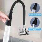 Torneira Cozinha Gourmet Silicone Flexível Parede 1/4 de Volta Luxo Pia