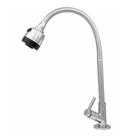 Torneira Cozinha Gourmet Sorte Mesa Bancada Metal c/ Bica C60 1/4 volta