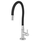 Torneira Cozinha Mesa Higo 2193 C60 1/4 Abs Cromado Flexível Preto