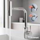 Torneira Cozinha Mesa Multifuncional Monocomando Quente Frio Bica Móvel 1/4 De Volta Aço Inox Cromada Prestige Beltempo