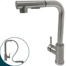 Torneira Cozinha Monocomando Inox Escovado Pia Gourmet Misturador 90 Graus Bica Alta Quente Frio Bico Extensivel Flexivel Bancada Luxo Aço Inox 304