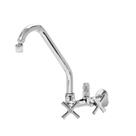 Torneira Cozinha Parede Bica Movel Com Arejador Articulado e Saida Para Filtro Purificador 6,4 mm Metal