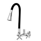 Torneira Cozinha Parede Flexível Gourmet Com Adaptador Saida Purificador de Água 14 6 mm Metal