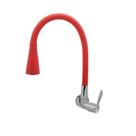 Torneira Cozinha Parede Gourmet Conica Duplo Jato Flexível Color Vermelha 1/4 de Volta Luxo
