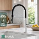 Torneira Cozinha Spin Gourmet Monocomando Spray Ducha Extensível Escovado inox 304 Qualidade Premium