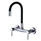 Torneira Cozinha Telca XSC-8895 Misturador Comando Duplo Água Quente Fria Monocomando Preto Cromado