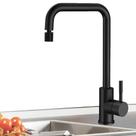 Torneira de Bancada Cozinha Gourmet Black Matte Preta Inox Misturador Monocomando Bico Aerador Giratório