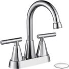 Torneira de banheiro Cobbe Chrome de 3 furos de 4 polegadas com dreno pop-up