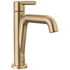 Torneira de banheiro Delta Nicoli Brushed Gold com 1 furo com dreno