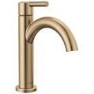Torneira de banheiro Delta Nicoli Brushed Gold com 1 furo com dreno
