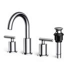 Torneira de banheiro FORIOUS Chrome de 3 furos com 20 cm de largura e dreno