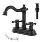 Torneira de banheiro GGstudy Matte Black, 2 alças, conjunto central de 10 cm Torneira de banheiro GGstudy Matte Black, 2 alças, conjunto central de 10 cm