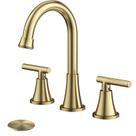 Torneira de banheiro Hurran Brushed Gold de 3 furos com dreno pop-up Torneira de banheiro Hurran Brushed Gold de 3 furos com dreno pop-up