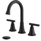 Torneira de banheiro Hurran Matte Black de 3 furos com dreno pop-up Torneira de banheiro Hurran Matte Black de 3 furos com dreno pop-up