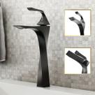 Torneira de Banheiro Lavabo Luxo Paris Monocomando Bica Alta Preto GoldenX