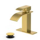 Torneira de banheiro Ryuwanku Brushed Gold Waterfall, alça única