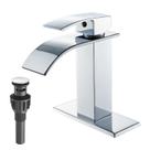 Torneira de banheiro VOTON Chrome Waterfall de alça única com placa