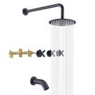 Torneira de chuveiro de banheira SUMERAIN Matte Black 3 alças com válvula